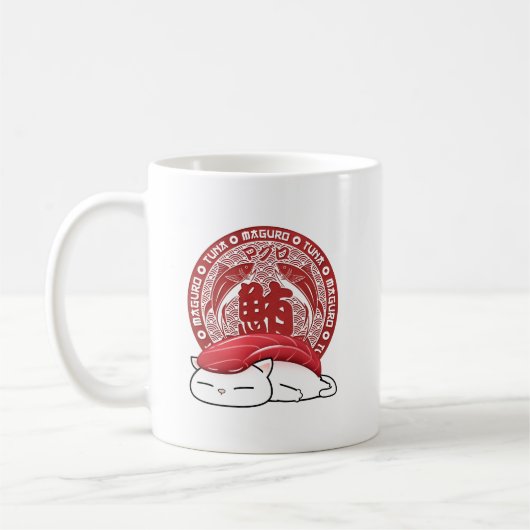 Maguro Tuna Sushi Cat Kaffeetasse (Links)