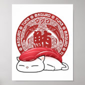 Maguro Tuna Sushi Cat Poster (Vorne)