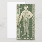 Magyar-Porto-Briefmarke Dankeskarte (Vorne/Hinten)