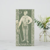 Magyar-Porto-Briefmarke Dankeskarte (Stehend Vorderseite)