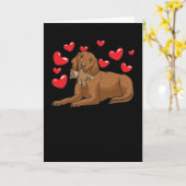 Magyar Vizsla Hund mit gestopften Tieren und Herze Karte (Gelbe Blume)