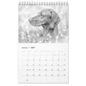 Magyar Vizsla Hunde Kalender black & white (Jan 2027)