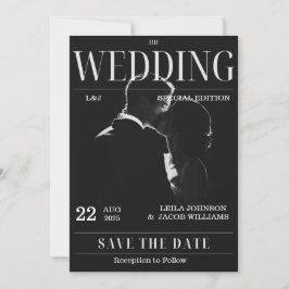 Magzine Unique Fun Foto Save the Date Hochzeit Einladung