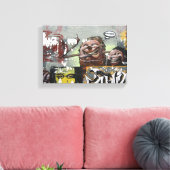 Mah Coza Graffiti Single Print Leinwanddruck (Insitu (Wohnzimmer))