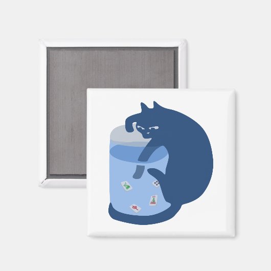 Mah Jong Cat Magnet (Vorderseite/Rückseite)