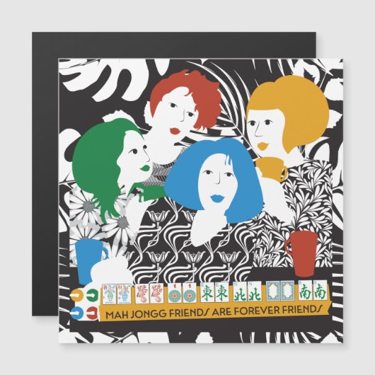 Mah Jong Friends Magnet Card (Vorne/Hinten)