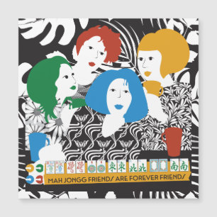 Mah Jong Friends Magnet Card