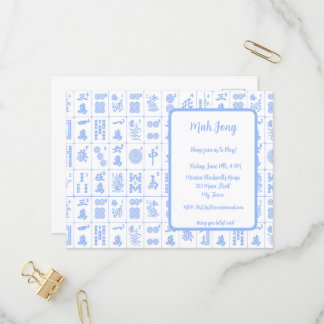 Mah Jong Game Einladung Postkarte