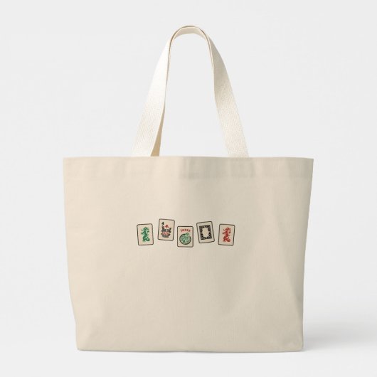 Mah Jong Gift, Mah Jongg Tote Bag Jumbo Stoffbeutel (Rückseite)