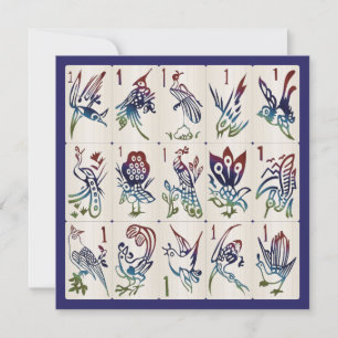 Mah Jong One Bams Flat Card Einladung