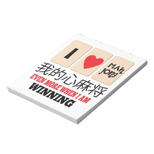 Mah Jong & WInning Notizblock (Rotiert)