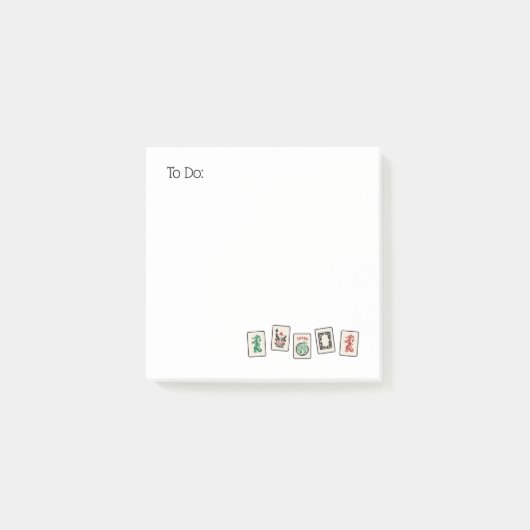 Mah Jongg 3x3 Inch Post It Post-it Klebezettel (Vorderseite)