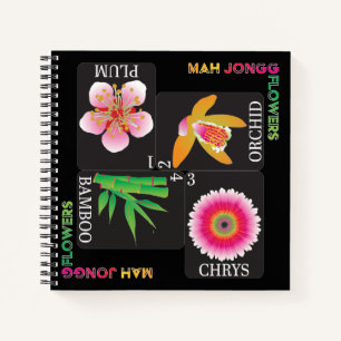 Mah Jongg 4 Blume Notebook Notizblock