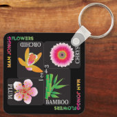 Mah Jongg 4 Blume Schlüsselanhänger (Rückseite)