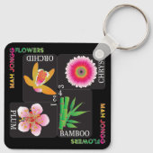 Mah Jongg 4 Blume Schlüsselanhänger (Rückseite)