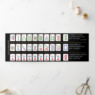 Mah Jongg American Tiles Trifold Card Dreifach Gefaltete Karte