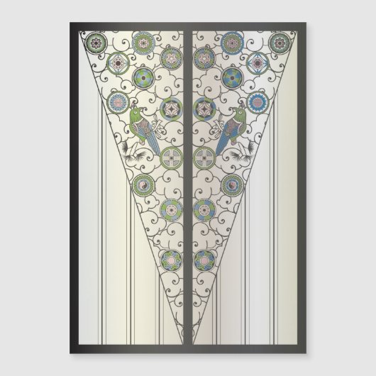 Mah Jongg Art Deco Magnet Card (Vorderseite)