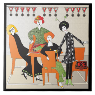 Mah Jongg Banner Neujahr Fliese