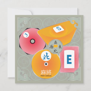 Mah Jongg Bettors Flat Card Mitteilungskarte
