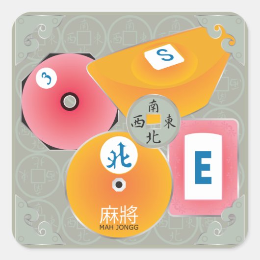 Mah Jongg Bettors Stickers (Vorderseite)