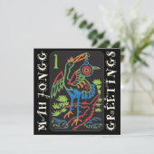 Mah Jongg Bird Greetings Flat Card Einladung (Stehend Vorderseite)