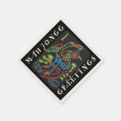 Mah Jongg Bird Greetings Napkins Serviette (Ecke)