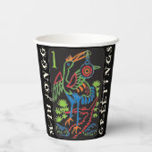 Mah Jongg Bird Greetings Paper Cups Pappbecher (Rückseite)
