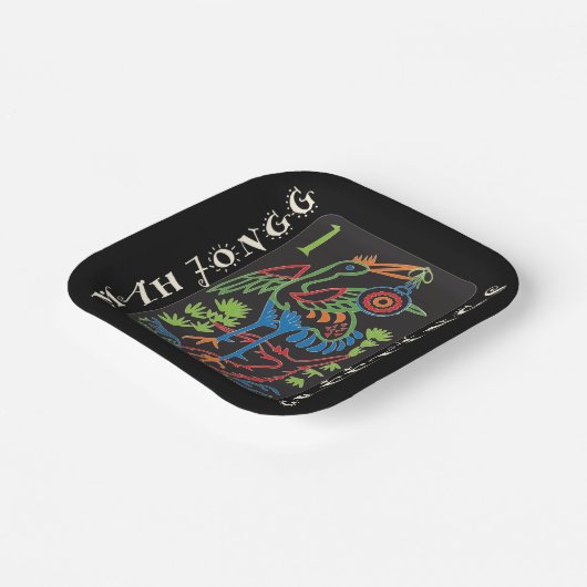 Mah Jongg Bird Greetings Paper Tellers Pappteller (Gewinkelt)