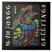 Mah Jongg Bird Greetings Tile Fliese (Vorderseite)