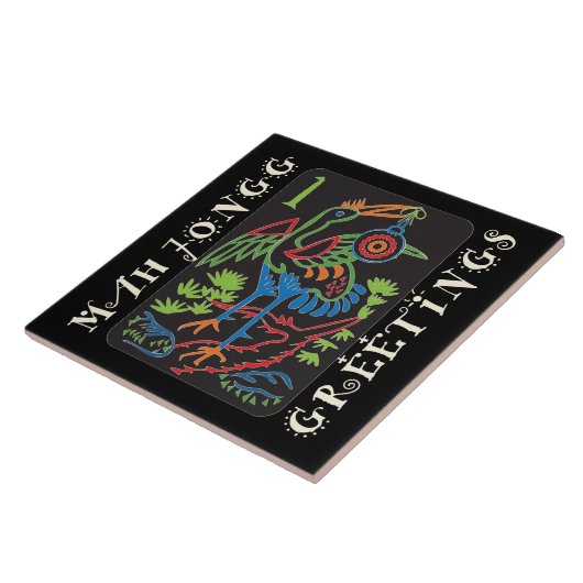 Mah Jongg Bird Greetings Tile Fliese (Seite)