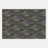 Mah Jongg Bird Greetings Wrapping Paper Geschenkpapier Set (Vorderseite)