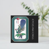 Mah Jongg Bird Holiday Flat Card Einladung (Stehend Vorderseite)