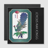 Mah Jongg Bird Holiday Flat Magnet (Vorne/Hinten)