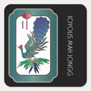 Mah Jongg Bird Holiday Stickers
