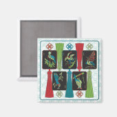 Mah Jongg Bird Tassels Magnet (Vorderseite/Rückseite)
