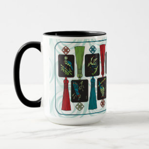 Mah Jongg Bird Tassels Tasse