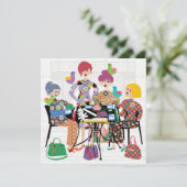 Mah Jongg Birds Flat Card Feiertagskarte (Stehend Vorderseite)