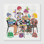 Mah Jongg Birds Flat Magnet (Vorderseite)