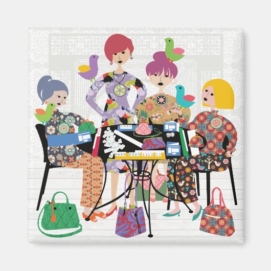 Mah Jongg Birds Magnet (Vorne)