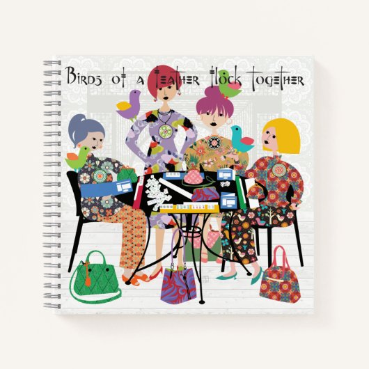 Mah Jongg Birds Notebook Notizblock (Vorderseite)