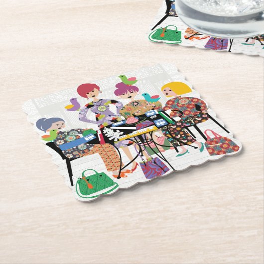 Mah Jongg Birds Paper Untersetzer (angewinkelt)