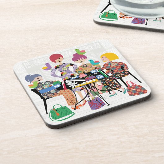 Mah Jongg Birds Plastic Untersetzer (Linke Seite)