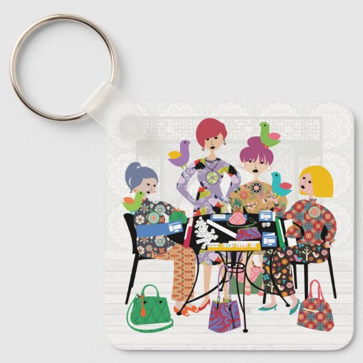 Mah Jongg Birds Schlüsselanhänger (Vorderseite)