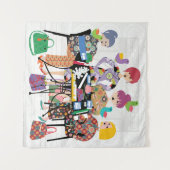 Mah Jongg Birds Tapestry Wandteppich (Vorderseite (Horizontal))