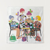 Mah Jongg Birds Tapestry Wandteppich (Vorderseite)