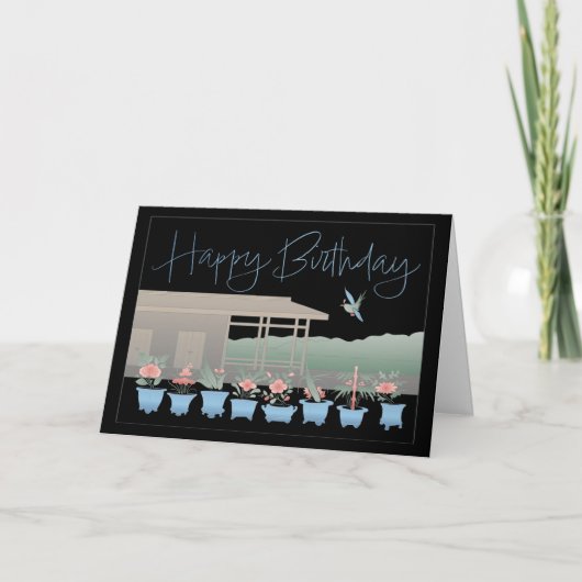 Mah Jongg Birthday Blume Card Dankeskarte (Vorderseite)