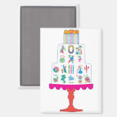 Mah Jongg Birthday Cake Magnet (Vorderseite/Rückseite)
