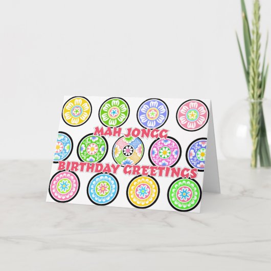 Mah Jongg Birthday Dots Karte (Vorderseite)