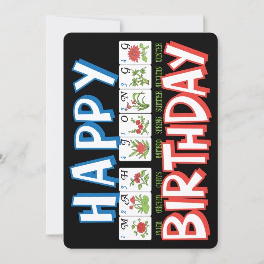 Mah-Jongg-Birthday-Flat-Card (Vorderseite)