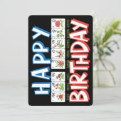 Mah-Jongg-Birthday-Flat-Card (Stehend Vorderseite)
